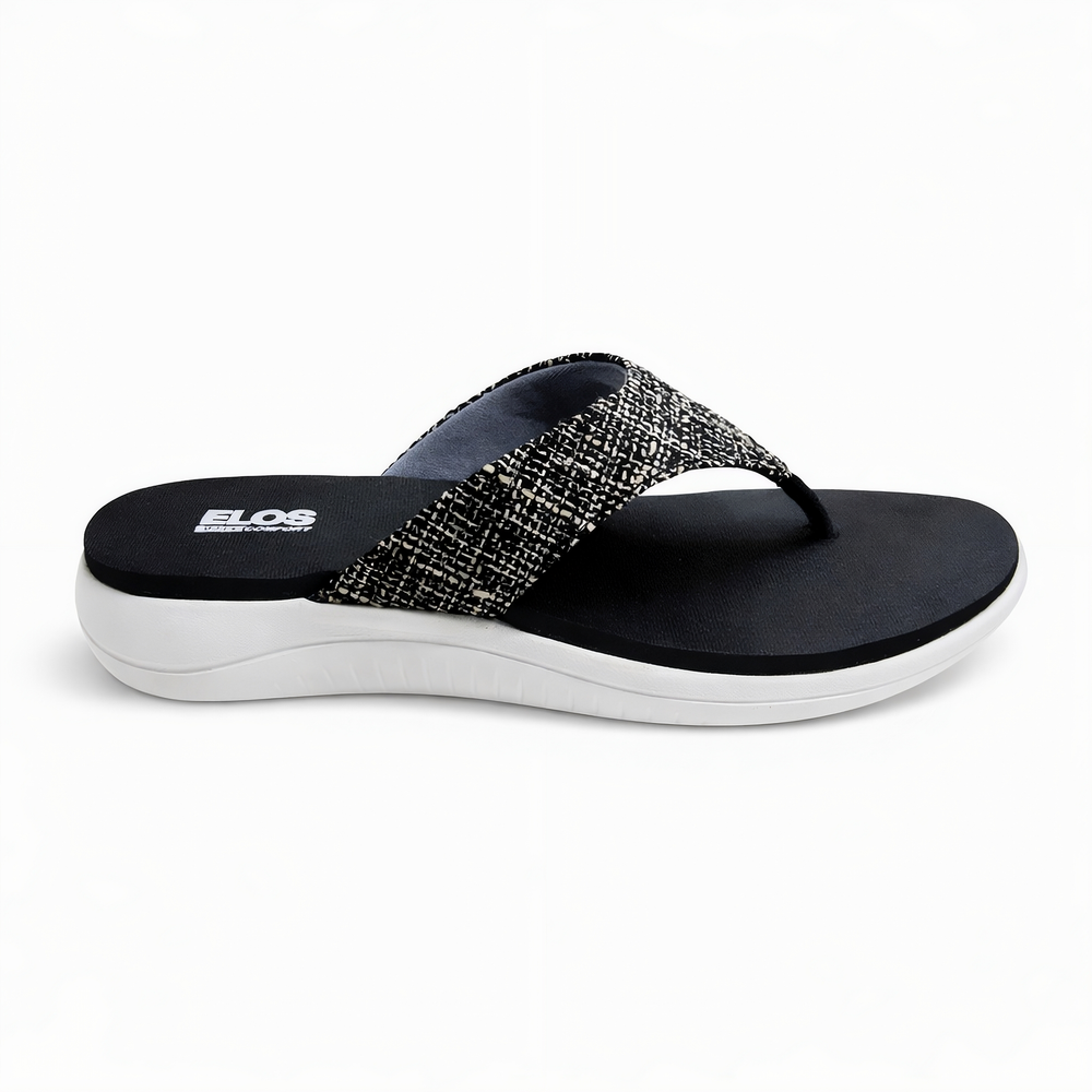 ELOS Jute Black Women's Comfort Flip Flops