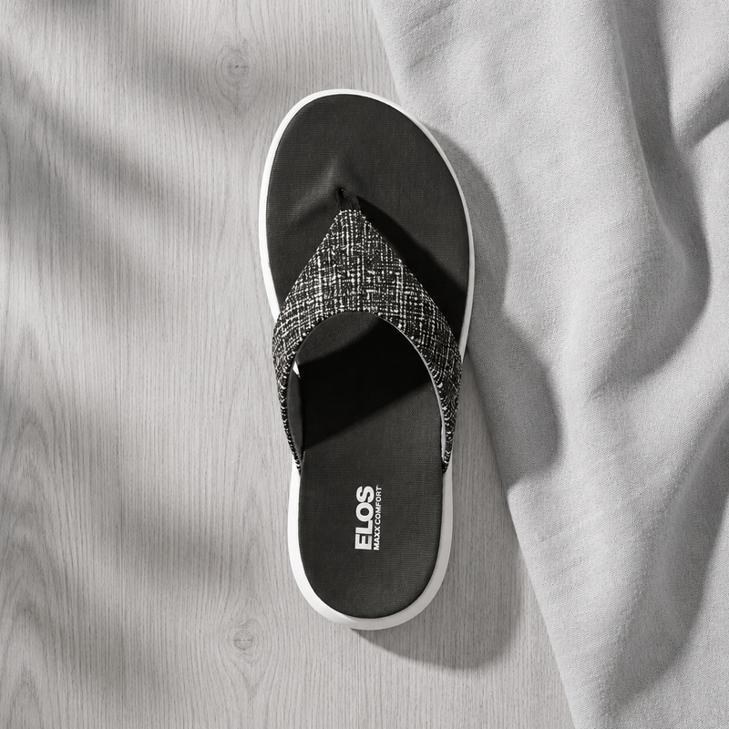 ELOS Jute Black Women's Comfort Flip Flops