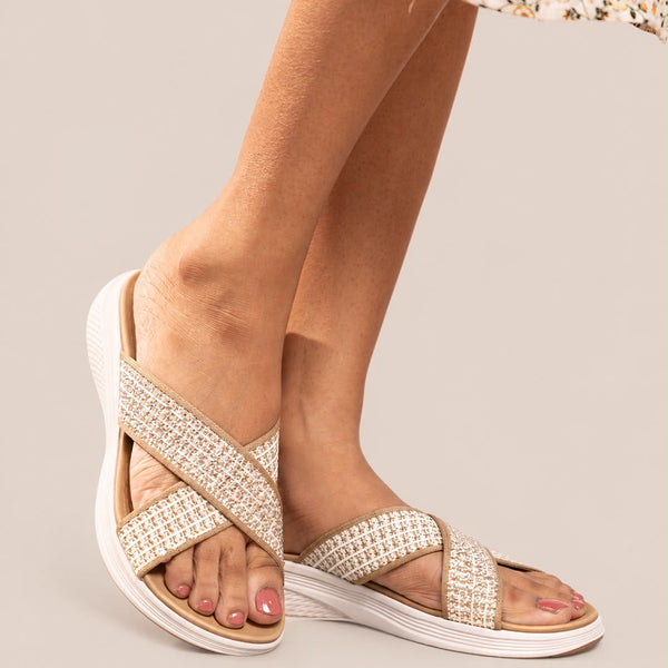 ELOS Bliss Beige Women's Comfort Sandals