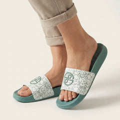 ELOS Doodle Sage Green Women's Comfort Slides