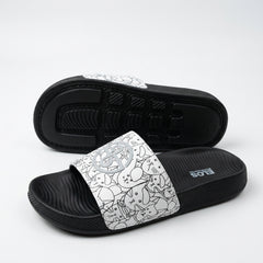 ELOS Doodle Black Women's Comfort Slides