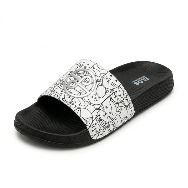 ELOS Doodle Black Women's Comfort Slides