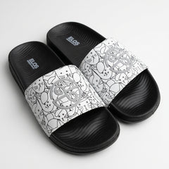 ELOS Doodle Black Women's Comfort Slides
