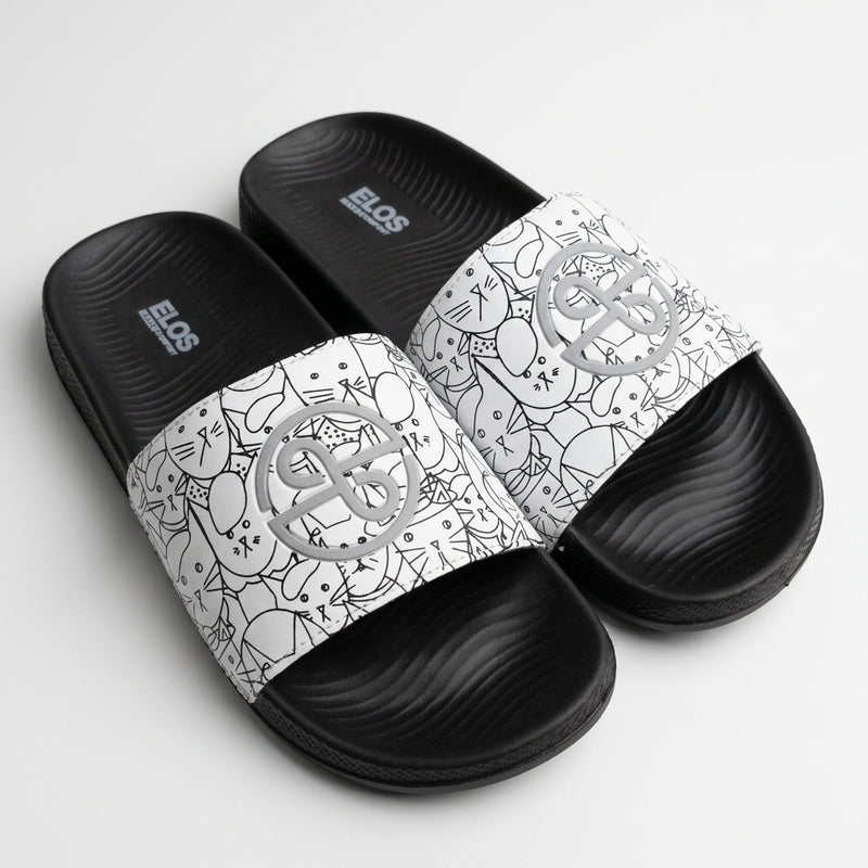 ELOS Doodle Black Women's Comfort Slides