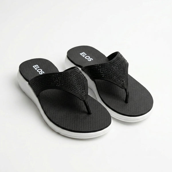 ELOS Stardust Black Women's Comfort Flip Flops