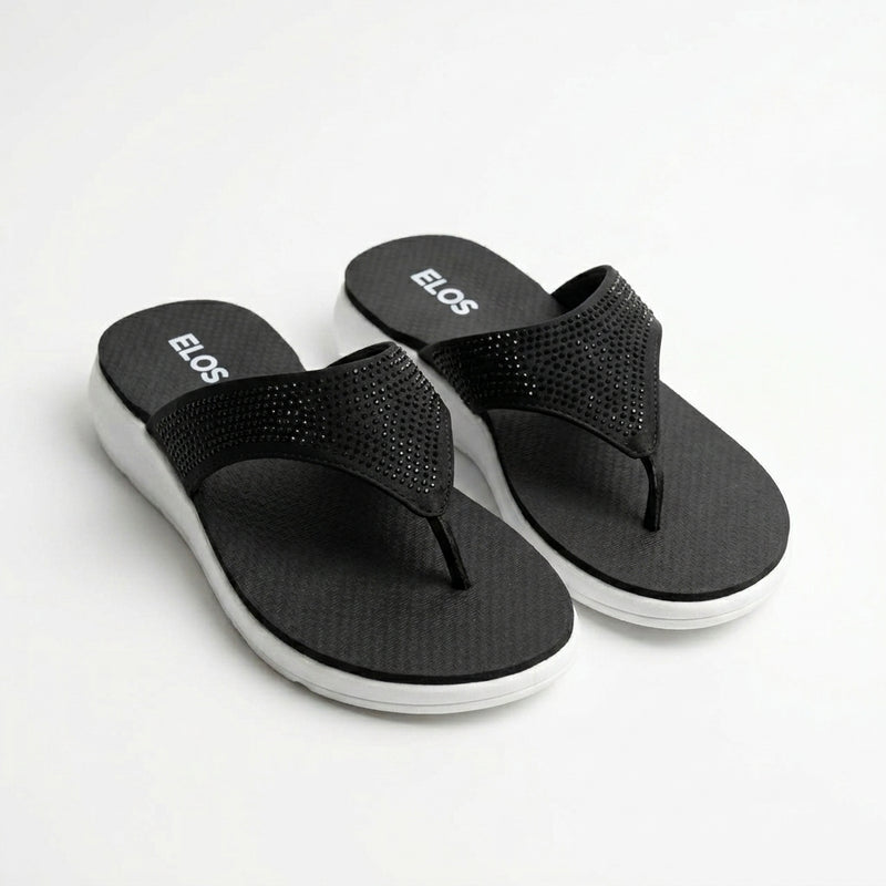 ELOS Stardust Black Women's Comfort Flip Flops