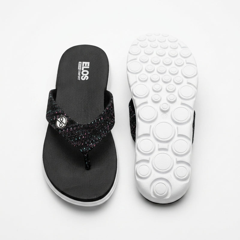 ELOS Knit Black Women's Comfort Flip Flops