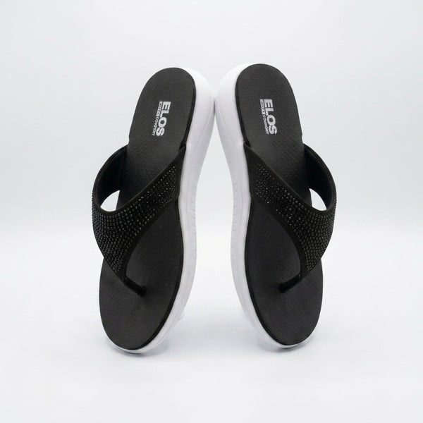 ELOS Stardust Black Women's Comfort Flip Flops