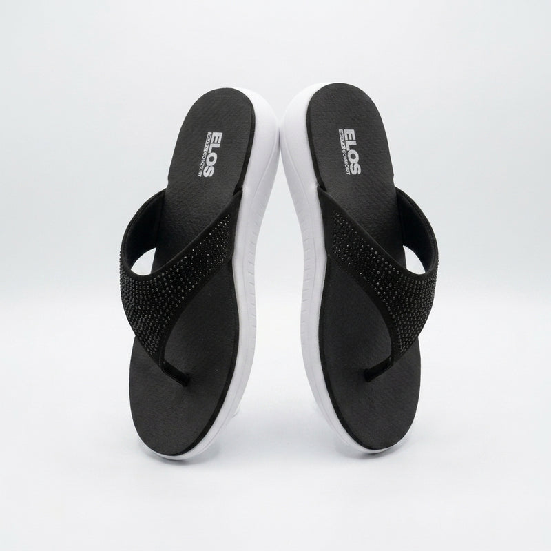ELOS Stardust Black Women's Comfort Flip Flops