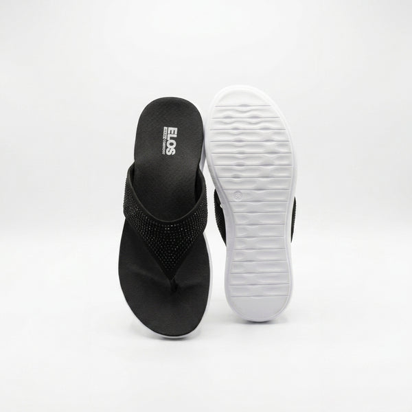 ELOS Stardust Black Women's Comfort Flip Flops