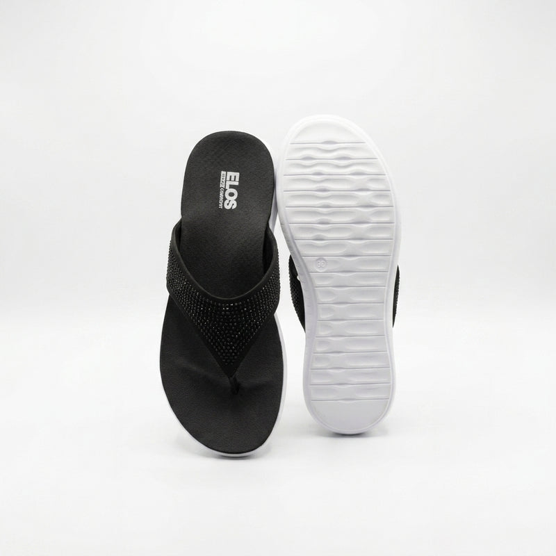 ELOS Stardust Black Women's Comfort Flip Flops