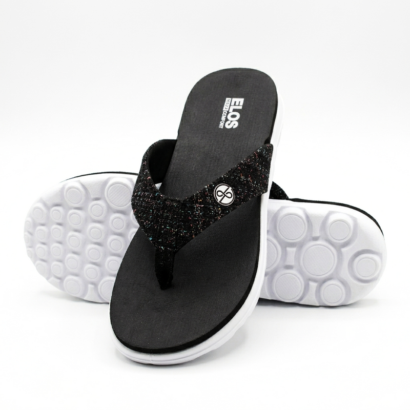 ELOS Knit Black Women's Comfort Flip Flops