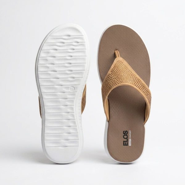 ELOS Stardust Beige Women's Comfort Flip Flops
