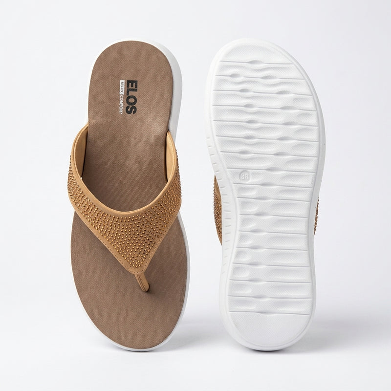 ELOS Stardust Beige Women's Comfort Flip Flops