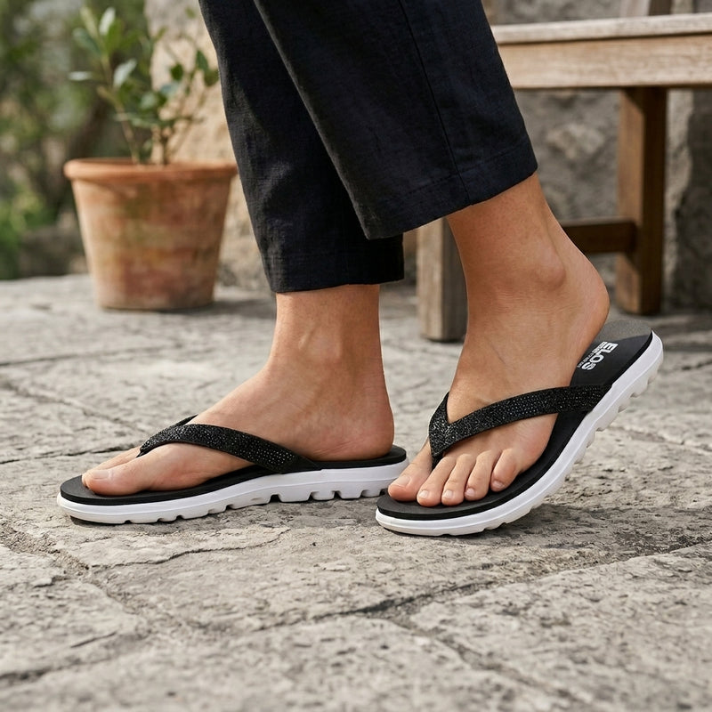 ELOS Luma Black Women's Comfort Flip Flops