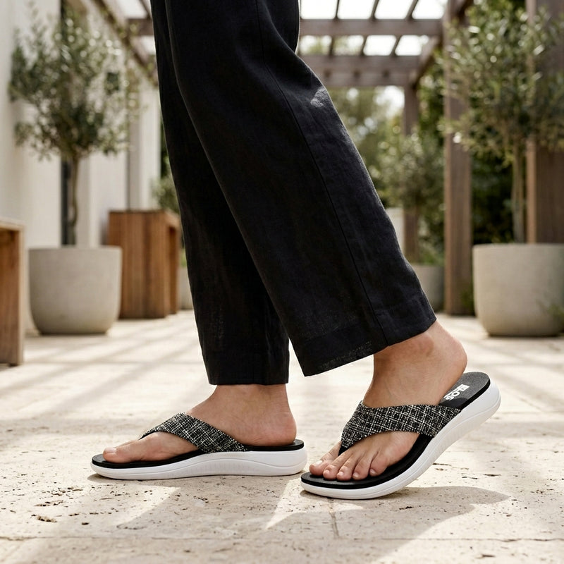 ELOS Jute Black Women's Comfort Flip Flops