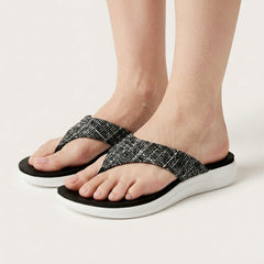 ELOS Jute Black Women's Comfort Flip Flops