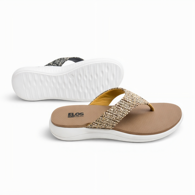 ELOS Jute Beige Women's Comfort Flip Flops